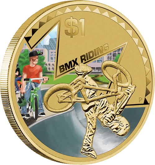 2013 Young Collectors BMX Riding $1 Coin | Direct Coins