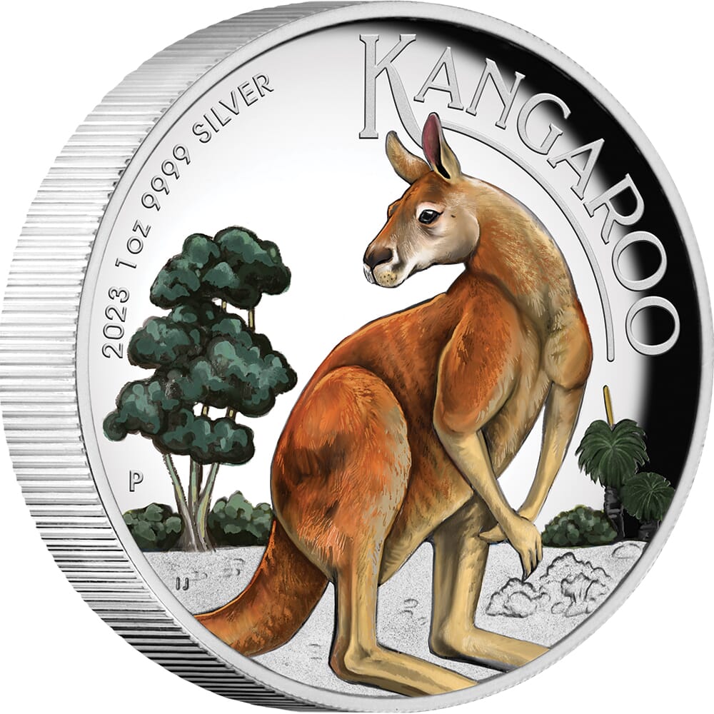 2023 Australian Kangaroo 1oz Silver Proof High Relief Coloured