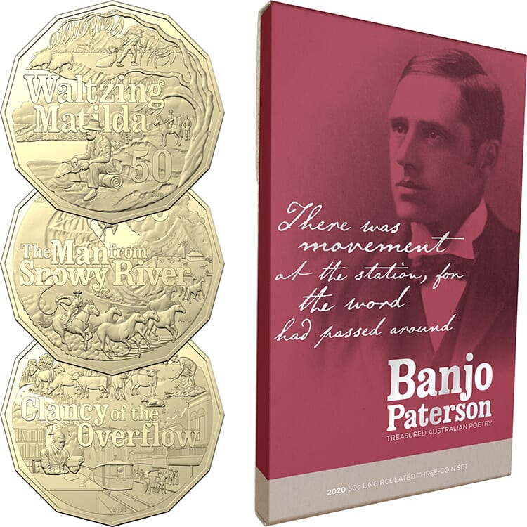 2020 50c Banjo Paterson - Treasured Australian Poetry Unc Three