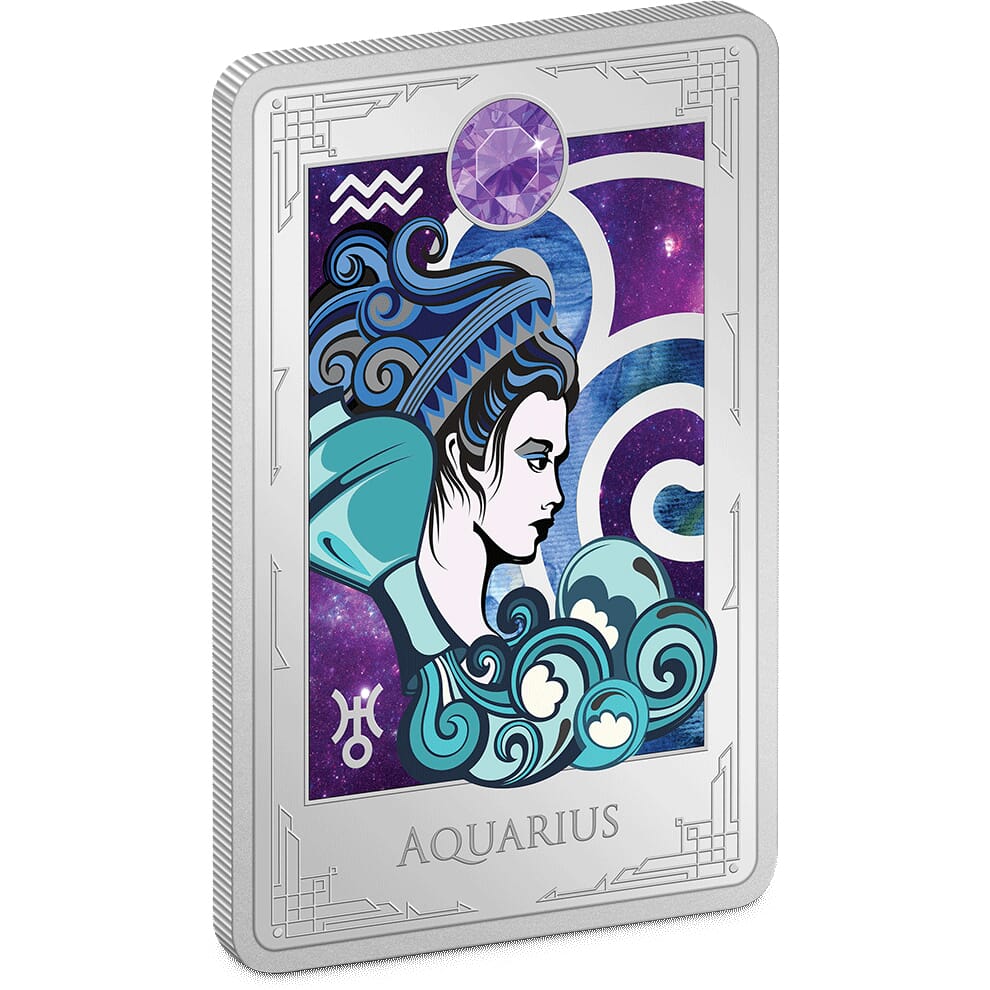 2025 Star Signs Of The Zodiac Aquarius 2oz Silver